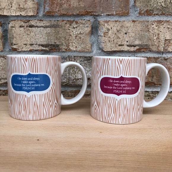 New Mommy & New Daddy Set 2 Coffee Mugs With Psalm 3:5 Bible Verse DaySpring - Picture 4 of 11